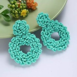 Hosts Pick ✨✨✨✨Turquoise Beaded Hoop Earrings!